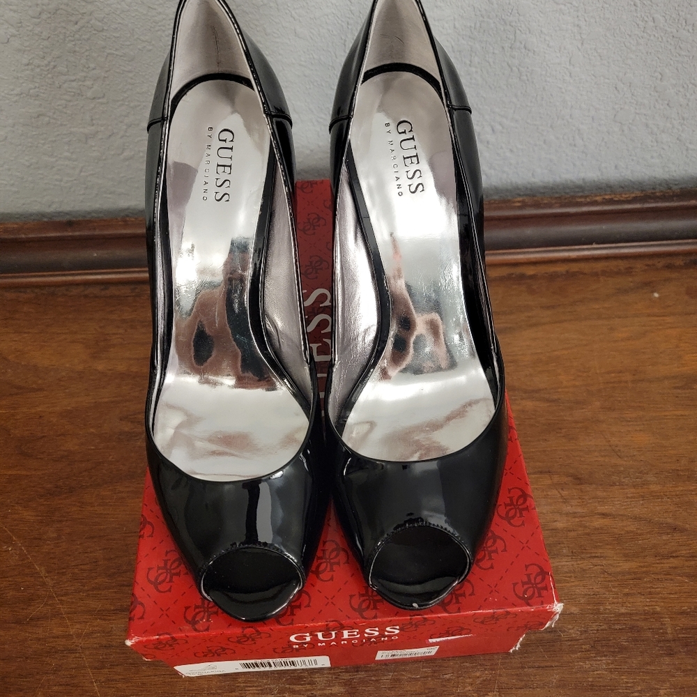 Black Patent Heels by Guess Marciano Size 10